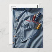 Blue Collar Work Shirt Briefkaart (Voorkant / Achterkant)