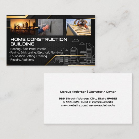 Blue Collar Workers | General Contractor Visitekaartje (Voorkant / Achterkant)