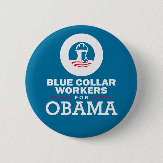 Blue Collar Workers voor Obama Ronde Button 5,7 Cm (Voorkant)