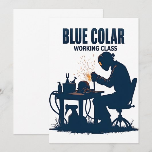 Blue Collar Working Class Welding Pride Kaart (Voorkant / Achterkant)