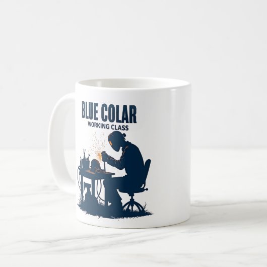 Blue Collar Working Class Welding Pride Koffiemok (Voorkant links)