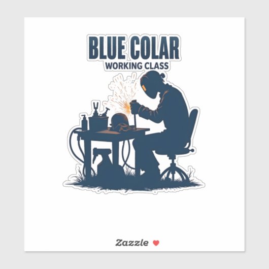 Blue Collar Working Class Welding Pride Sticker (Vel)