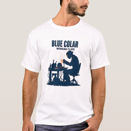 Blue Collar Working Class Welding Pride T-shirt (Voorkant)