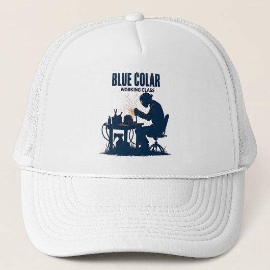 Blue Collar Working Class Welding Pride Trucker Pet (Voorkant)