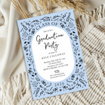 Blue College Graduation Invitation