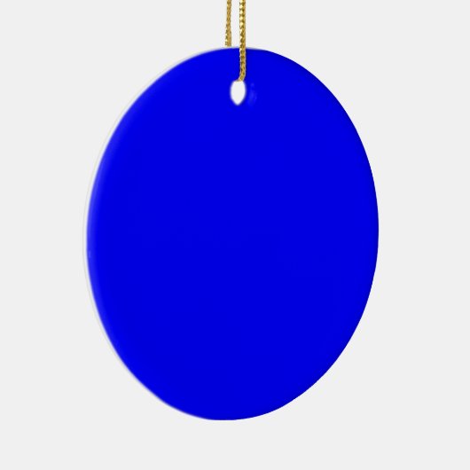 Blue Color Gepersonaliseerd Designer Keramisch Ornament (Rechts)
