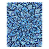 Blue Color Pencil Mandala Design Glossy Poster (Voorkant)