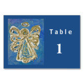 Blue Color Series Angel Custom Table Kaarten (Voorkant)