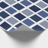 Blue Color Squares Checkered Cadeaupapier (Hoek)