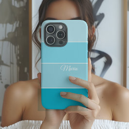 Blue Colorblock Personalized iPhone 16 Hoesje