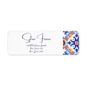 Blue colorful Mexican Spanish talavera tiles Etiket (Voorkant)
