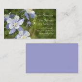 Blue Columbine Flowers Afstuderen Contactkaartje (Voorkant / Achterkant)
