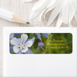 Blue Columbine Flowers Return-adres Etiket