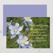 Blue Columbine Flowers Weddenschap Save the Date Kaart (Voorkant / Achterkant)