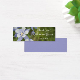 Blue Columbine Flowers Wedding for Labels Mini Visitekaartjes
