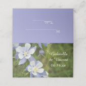 Blue Columbine Flowers Wedding Plaatskaartje (Buitenkant ongevouwen)
