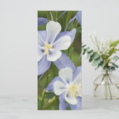 Blue Columbine Flowers Wedding Programme Programmakaart (Staand voorkant)