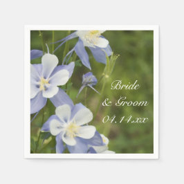 Blue Columbine Flowers Wedding Servetten