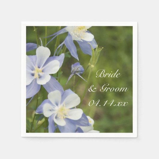 Blue Columbine Flowers Wedding Servetten (Voorkant)