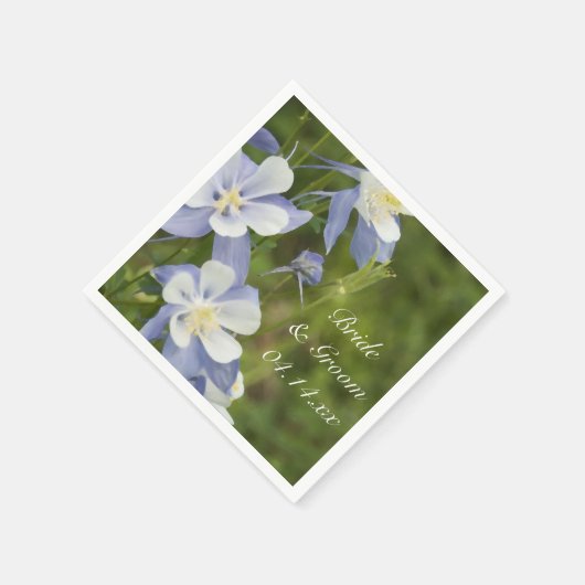 Blue Columbine Flowers Wedding Servetten (Hoek)
