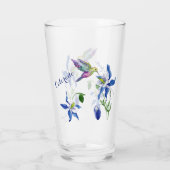Blue Columbine Garden Hummingbird Glas (Achterkant)