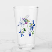 Blue Columbine Garden Hummingbird Glas (Voorkant)