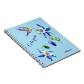 Blue Columbine Garden Hummingbird Notitieboek (Rechterzijde)