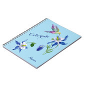 Blue Columbine Garden Hummingbird Notitieboek (Linkerzijde)