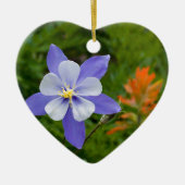 Blue Columbine Keramisch Ornament (Voorkant)