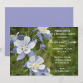 Blue Columbine Wedding Rehearsal Dinner Kaart (Voorkant / Achterkant)