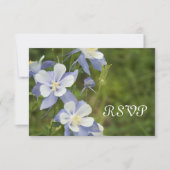 Blue Columbine Wedding RSVP Response Kaart (Voorkant)