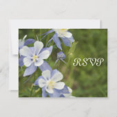 Blue Columbine Wedding RSVP Response Kaart (Voorkant)