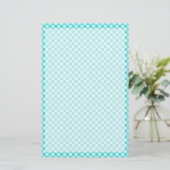 Blue Combination Classic Checkerboard door STaylor Briefpapier (Staand voorkant)