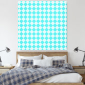 Blue Combination Diamond Pattern van Shirley Taylo Canvas Afdruk (Insitu (Slaapkamer))