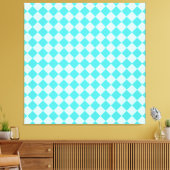 Blue Combination Diamond Pattern van Shirley Taylo Canvas Afdruk (Insitu (Woonkamer))
