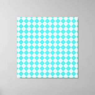 Blue Combination Diamond Pattern van Shirley Taylo Canvas Afdruk