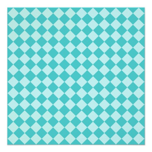 Blue Combination Diamond Pattern van Shirley Taylo Poster (Voorkant)