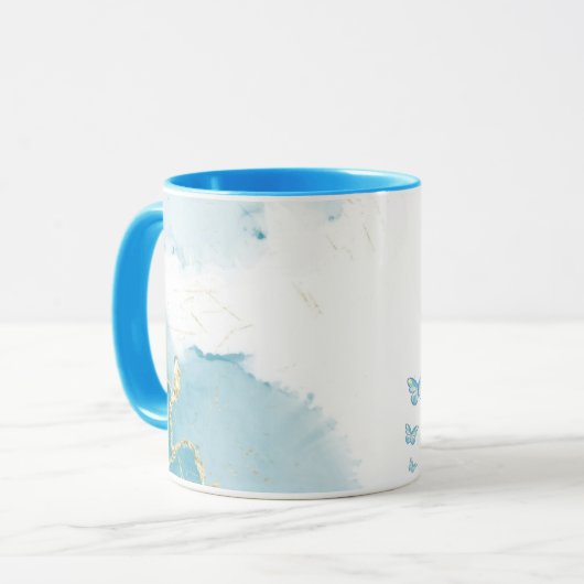 Blue Combo Marble Mok (Voorkant links)