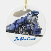 Blue Comet Steam-locomotief Keramisch Ornament (Voorkant)