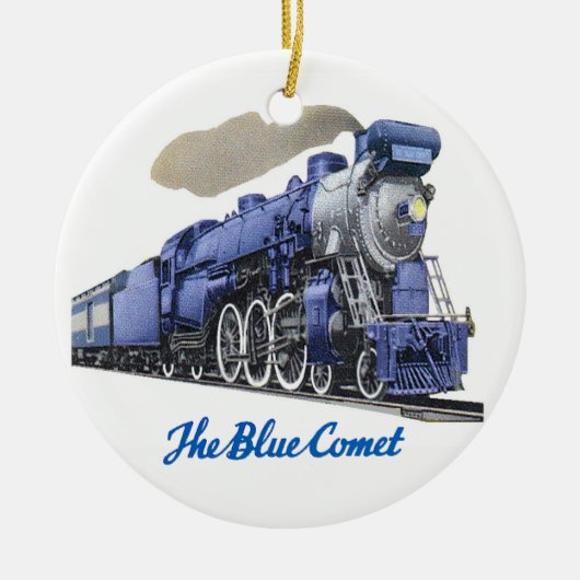 Blue Comet Steam-locomotief Keramisch Ornament (Voorkant)