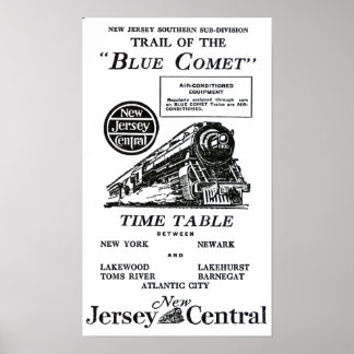 Blue Comet Train - Poster voor luxe touringcars