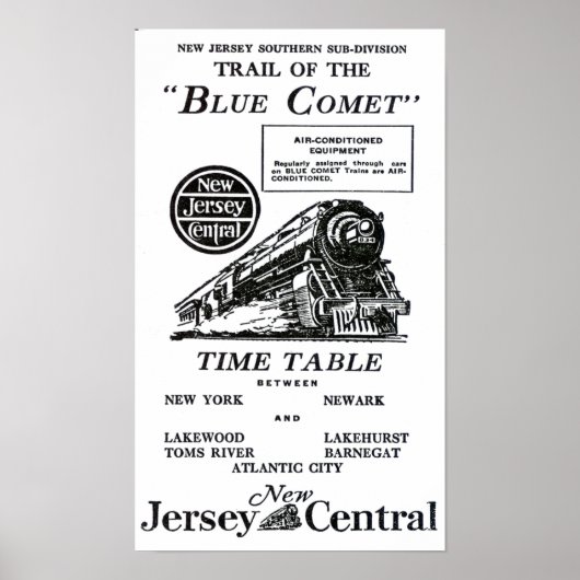 Blue Comet Train - Poster voor luxe touringcars (Voorkant)