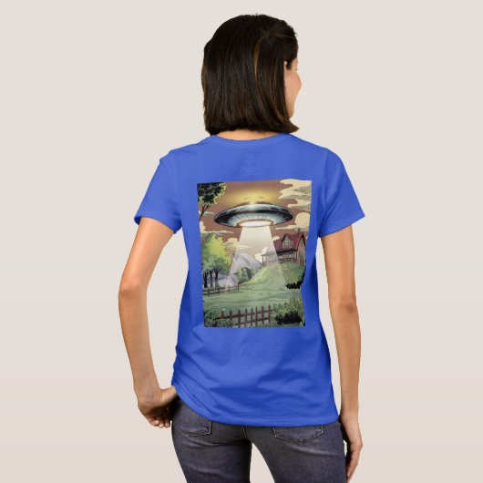Blue Comic UFO Vrouwen T-shirt (Achterkant volledig)