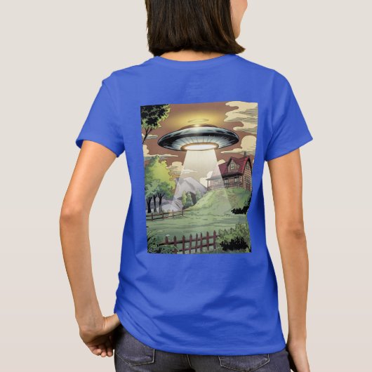 Blue Comic UFO Vrouwen T-shirt (Achterkant)