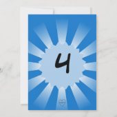 Blue Comic verjaardagsfeestje Kaart (Achterkant)