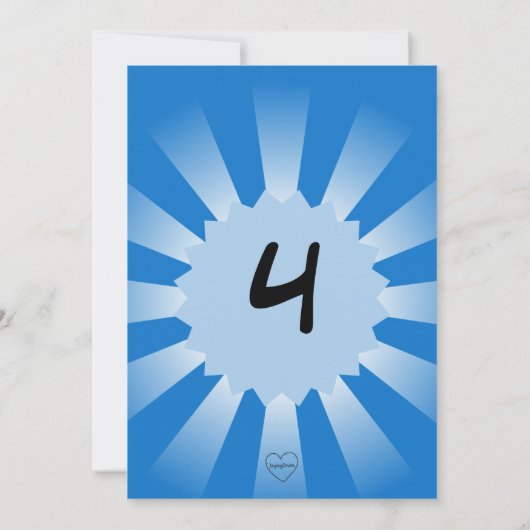 Blue Comic verjaardagsfeestje Kaart (Achterkant)