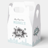 Blue Comics Boek Superhero Gable Favor Box Bedankdoosjes (Geopend)