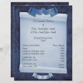 Blue Commitment Ceremony Custom 2 Sided Program (Voorkant / Achterkant)