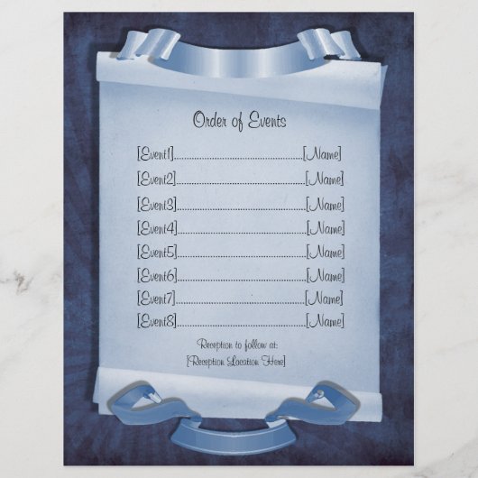 Blue Commitment Ceremony Custom 2 Sided Program (Achterkant)