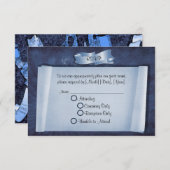 Blue Commitment Ceremony Custom RSVP-kaarten RSVP Kaartje (Voorkant / Achterkant)